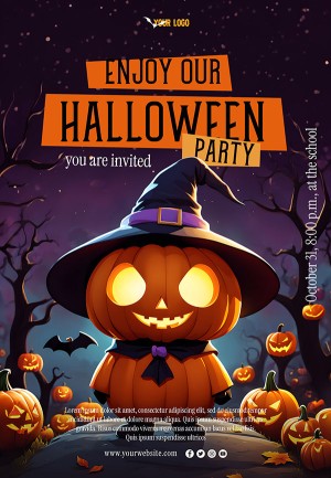 Poster lễ hội halloween file PSD mẫu MB308