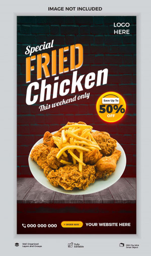 Poster quảng cáo gà rán KFC file PSD mẫu GR32