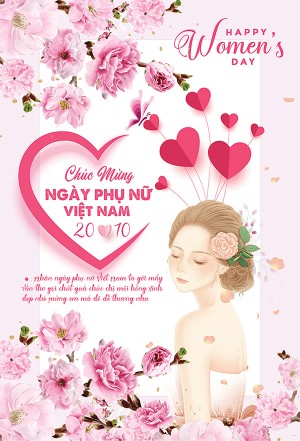 Thiệp chúc mừng ngày phụ nữ việt nam file EPS và AI mẫu PN244