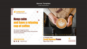 Banner quảng cáo cappuccino file PSD mẫu CF147