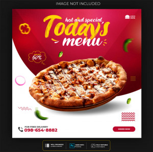 Banner ưu đãi bánh pizza phô mai file PSD - mẫu số 819