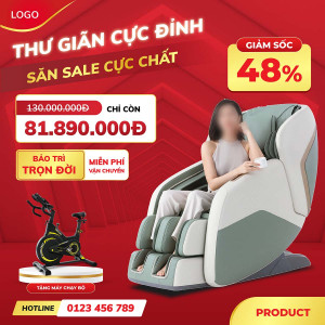 Banner ưu đãi ghế massage file AI - mẫu số 652