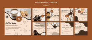 Mẫu bài đăng coffee trên facebook file PSD mẫu CF178