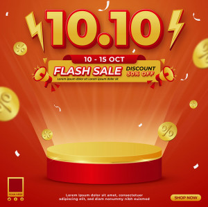 Banner flash sale ngày 10.10 file EPS