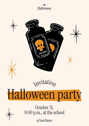 Poster lễ hội halloween file PSD mẫu MB436