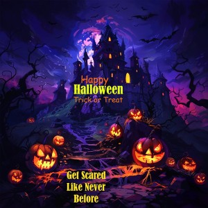 Banner lâu đài kinh dị halloween file PSD - mẫu số 376