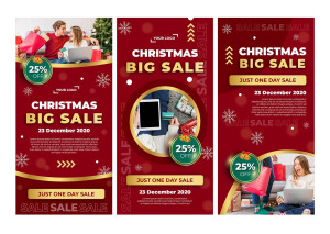 Banner big sale 25% dịp lễ giáng sinh file EPS