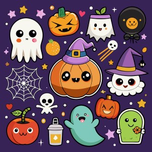 Hình minh họa nhân vật halloween dễ thương file EPS - mẫu số 692