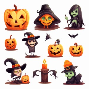 Hình minh họa nhân vật ma quái halloween file EPS - mẫu số 135