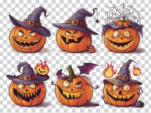 Hình minh họa bí ngô ma quái halloween file PNG - mẫu số 694