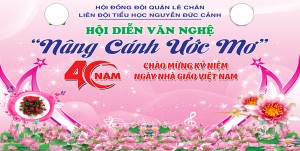 Phông nền hội diễn văn nghệ chào mừng ngày nhà giáo Việt Nam - File Corel