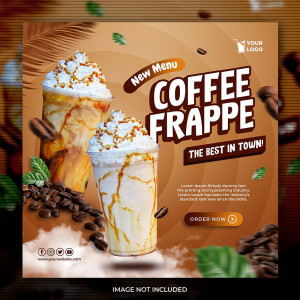 Poster quảng cáo coffee frappe file PSD mẫu CF143