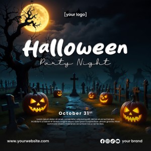 Poster lễ hội halloween kinh dị file PSD mẫu MB298