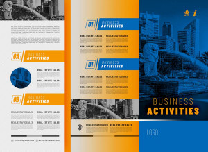 Brochure lĩnh vực du lịch file PSD mẫu D45