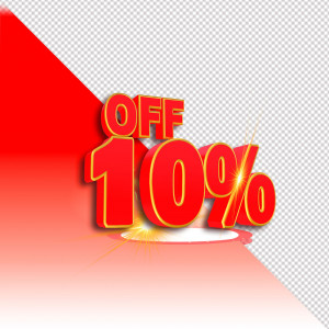 Số 10% 3D vector file PSD mẫu A58