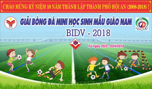 Backdrop giải bóng đá học sinh mẫu 48 file Corel