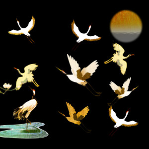 Hình minh họa chim hạc file PSD mẫu CH97