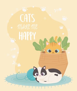 Hình ảnh chú mèo cute file vector mẫu CM243