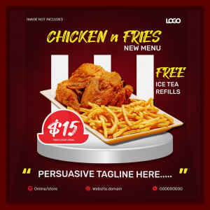 Poster quảng cáo gà rán KFC file EPS và AI mẫu GR21