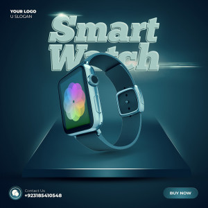 Poster quảng cáo đồng hồ smart watch file PSD mẫu DH63