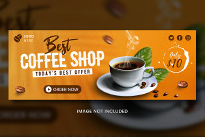 Banner quảng cáo coffee file PSD mẫu CF144