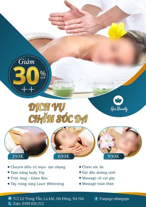 Poster quảng cáo dịch vụ spa file PSD mẫu KF57