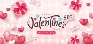 Banner valentine file EPS và AI mẫu V69