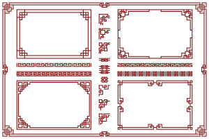 Khung hoa văn trang trí H01 file EPS