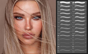 Bộ 44 Brush hiệu ứng tóc, râu siêu thực cho photoshop