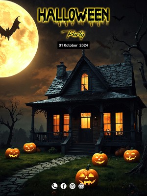 Poster lễ hội halloween file PSD mẫu MB334