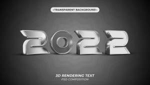 Hiệu ứng chữ 3D màu bạc file PSD mẫu HU700