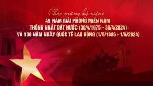 Banner chào mừng kỷ niệm ngày lễ 30-4 1-5 file PSD mẫu PM434