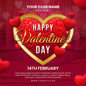 Poster ngày lễ tình nhân Valentine mẫu 13 PSD