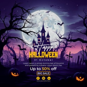 Banner lễ hội halloween file PSD - mẫu số 989