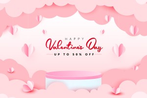 Banner ngày lễ valentine lãng mạn file vector mẫu BV66