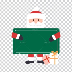 Hình ảnh ông già noel cầm bảng file PNG mẫu số 737