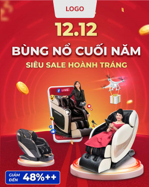 Poster sale cuối năm ghế massage file AI - mẫu số 7865