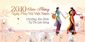 Banner chúc mừng ngày phụ nữ việt nam file CDR mẫu PN298