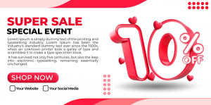 Banner hình ảnh vector số 10% file PSD mẫu A64