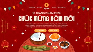 Banner bữa cơm tết nguyên đán file PSD mẫu 25R1627