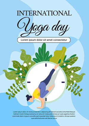 Poster tập yoga cơ bản tại nhà file PSD mẫu J161