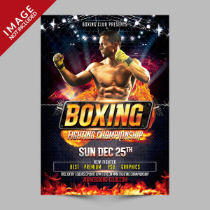 Poster thể thao môn boxing file PSD  -mẫu số 2848