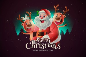 Banner giáng sinh hình ảnh ông già noel cùng tuần lộc file vector mẫu số 591