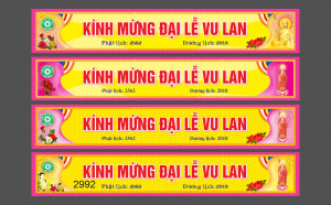 Băng rôn kính mừng đại lễ Vu Lan báo hiếu - File Corel 2