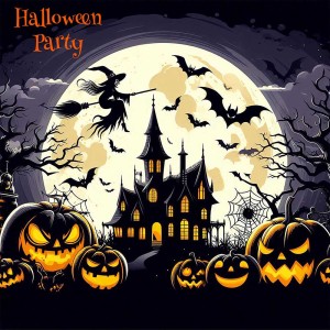 Banner lâu đài ma quái đêm hội halloween file PSD - mẫu số 411