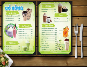 Menu đồ uống quán trà sữa File Corel