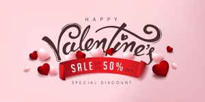 Banner giảm giá ngày valentine nền hồng file vector mẫu số 579