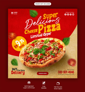 Banner quảng cáo bánh pizza file PSD - mẫu số 5824