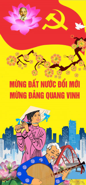 Phướn mừng Đảng mừng xuân 2024 file CDR mẫu D80