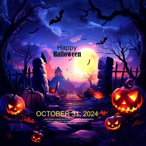 Poster lễ hội halloween kinh dị file PSD mẫu MB279